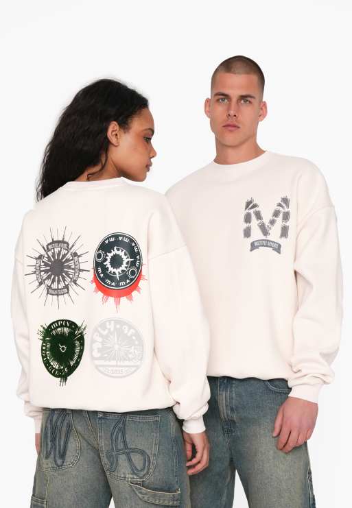 Multiply Apparel – Assortment – Oversize-Sweatshirt in Wollweiß