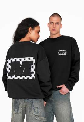 Multiply Apparel - Checkered - Sweat oversize - Noir