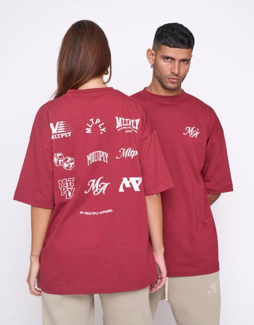 Multiply Apparel - Competition - Oversized T-shirt in robijnrood
