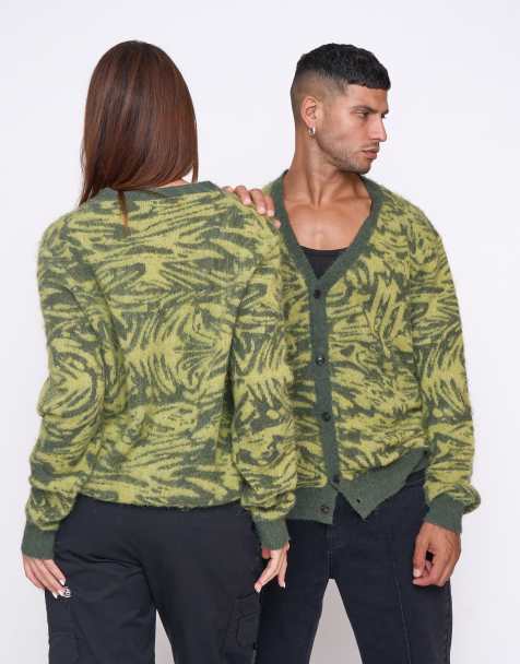 Multiply Apparel – Concrete – Strickjacke in vierblättriges Kleeblatt - view 1