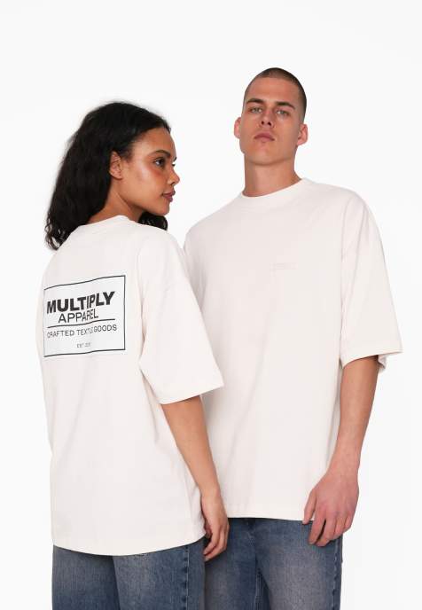 Multiply Apparel - Designation - T-shirt oversize - Blanc cassé - view 1