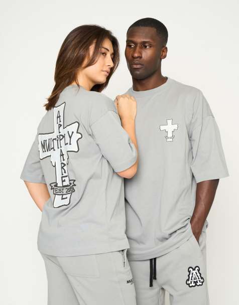 Multiply Apparel – Established – Oversize-T-Shirt in ultimativem Grau - view 1