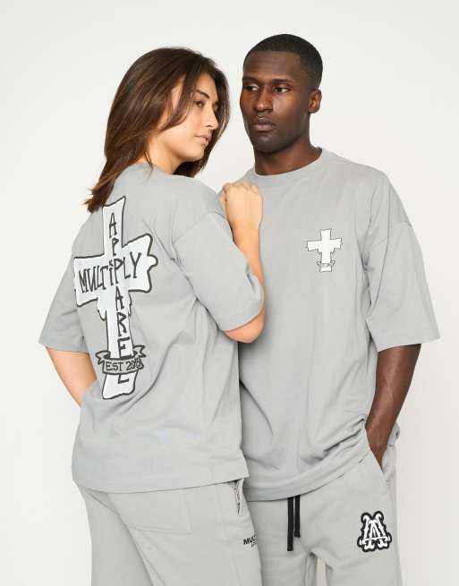 Multiply Apparel - Established - Oversized T-shirt in ultiem grijs