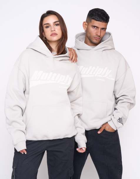 Multiply Apparel – Exam – Oversize-Kapuzenpullover in Taubenweiß - view 1