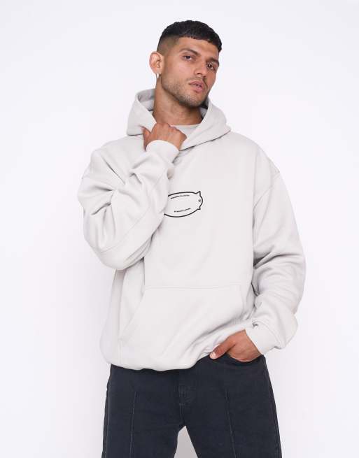 Multiply Apparel – Faculty – Oversize-Kapuzenpullover in Taubenweiß