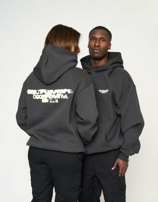 Multiply Apparel - Felpa con cappuccio oversize nero soda
