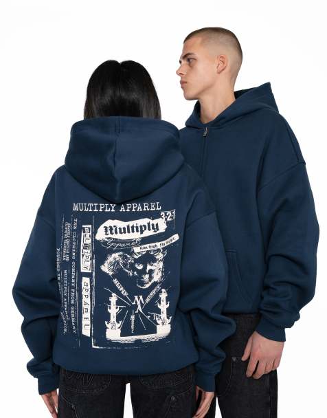 Multiply Apparel - Fly High - Sweat à capuche oversize à fermeture éclair - Bleu - view 1