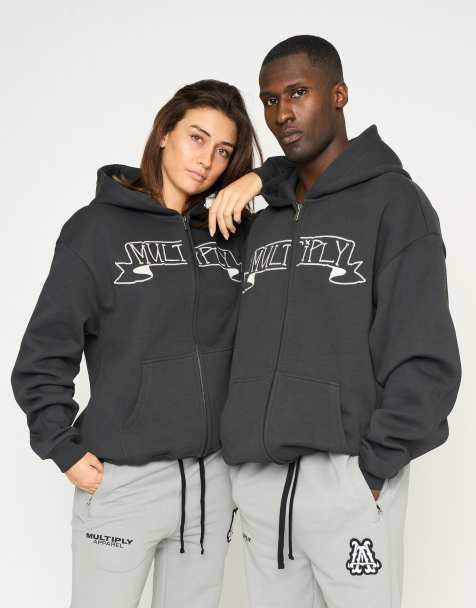 Multiply Apparel - Idol - Felpa oversize nera con cappuccio e zip - view 1