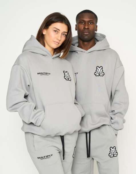 Multiply Apparel – Initials – Oversize-Kapuzenpullover in ultimativem Grau - view 1
