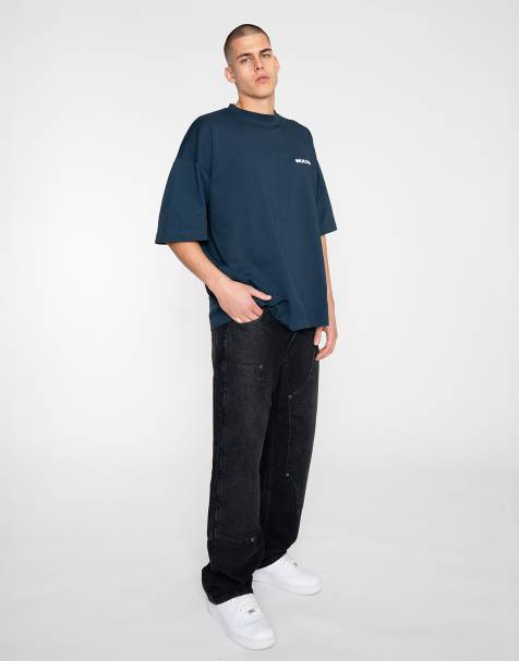 Multiply Apparel - Jean droit avec empiècement - Noir - view 1