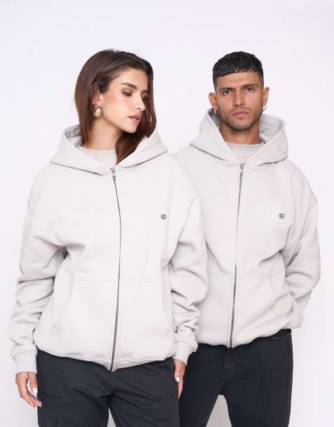 Multiply Apparel - Library - Sweat à capuche oversize - Gris tourterelle - view 1