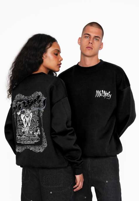 Multiply Apparel - Manuscript - Sweat oversize - Noir - view 1