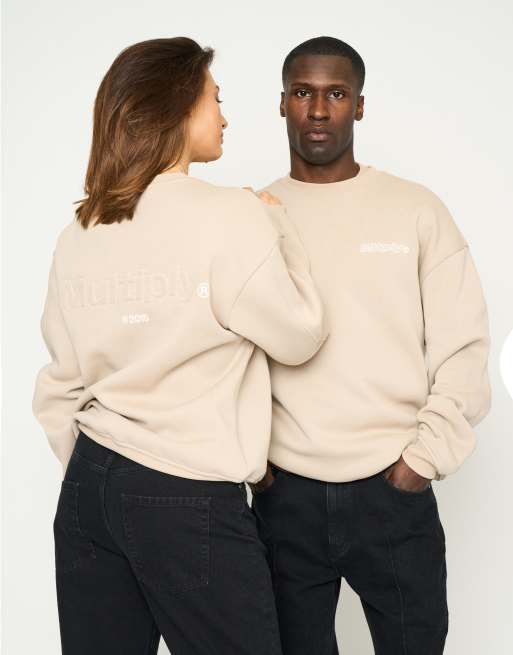 Multiply Apparel - Mate - Felpa oversize color tortora