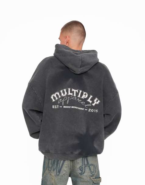 Multiply Apparel - Multiply - Felpa oversize con cappuccio nero slavato - view 1