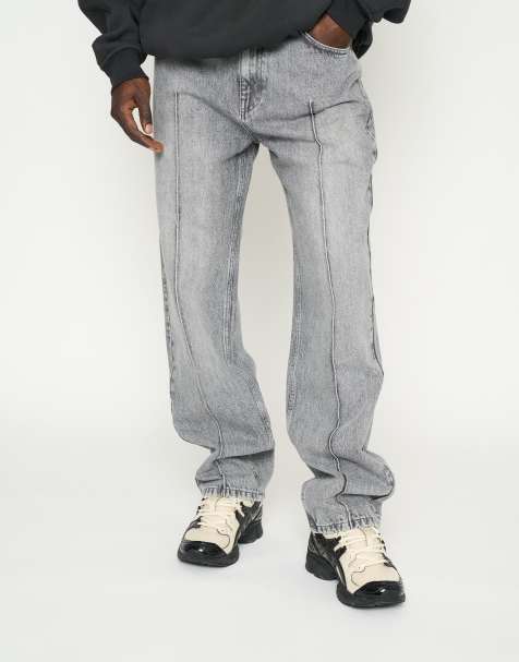 Multiply Apparel - Multiply - Geplooide denim jeans in grijs - view 1