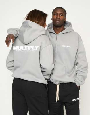Multiply Apparel – Multiply – Oversize-Kapuzenjacke in ultimativem Grau - view 1