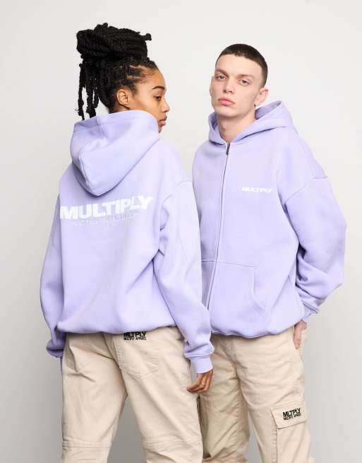 Multiply Apparel - Multiply - Sweat à capuche oversize à fermeture éclair - Lavande
