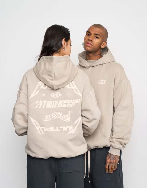Multiply Apparel – Night Vision – Oversize-Kapuzenpullover in Vintage-Khaki - view 1