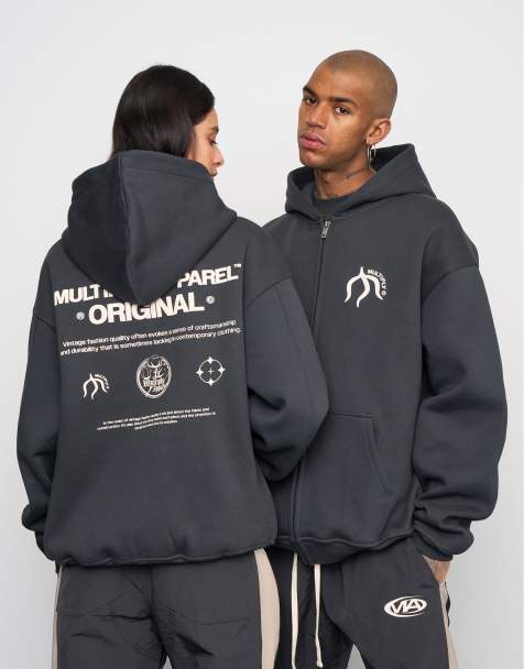 Multiply Apparel – Origin – Oversize-Kapuzenjacke in Black Soda - view 1