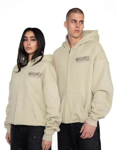 Multiply Apparel - Ornament - Felpa oversize con cappuccio e zip verde spray - view 1