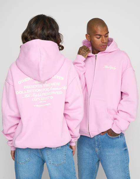 Multiply Apparel - Other Days - Sweat à capuche oversize à fermeture éclair - Rose lavande - view 1