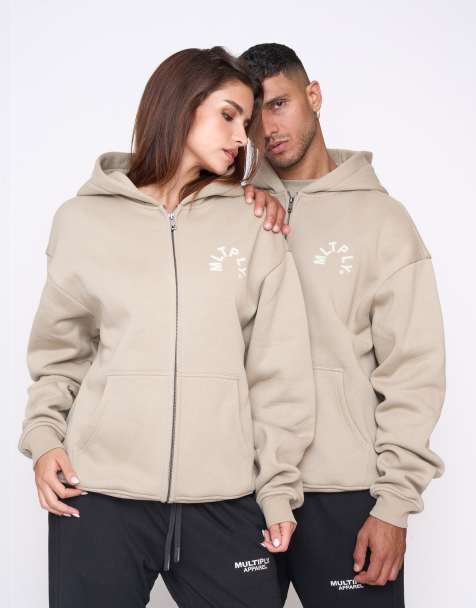 Multiply Apparel – Penalty – Oversize-Kapuzenjacke in Seneca-Stein - view 1