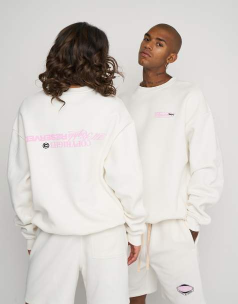 Multiply Apparel - Reserved - Felpa oversize bianco neve - view 1