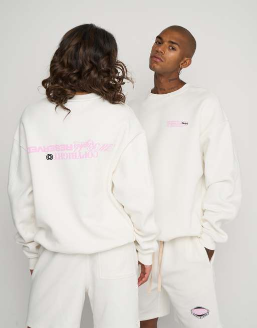 Multiply Apparel - Reserved - Felpa oversize bianco neve