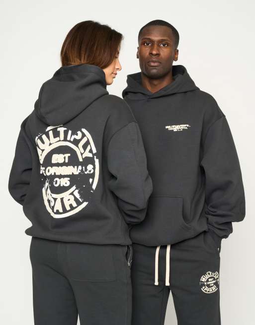 Multiply Apparel - Ring - Felpa con cappuccio oversize nero soda