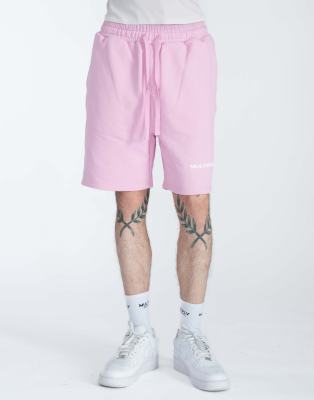 Multiply Apparel - Shorts in rosigem Lavendel mit Multiply-Logo-Rosa