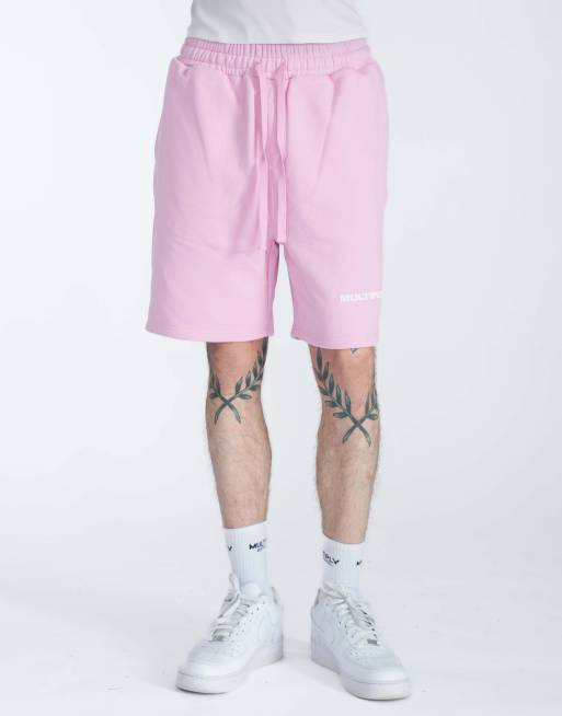 Multiply Apparel – Shorts in rosigem Lavendel mit Multiply-Logo