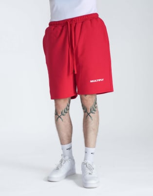 Multiply Apparel - Shorts in True-Rot mit Multiply-Logo