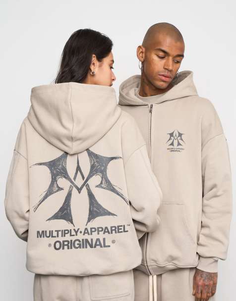 Multiply Apparel - Sketch - Sweat à capuche oversize à fermeture éclair - Kaki vintage - view 1