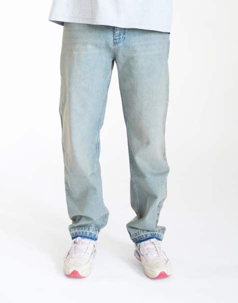 Multiply Apparel – Slick – Gerade geschnittene, weite Jeans in Sandblau - view 1