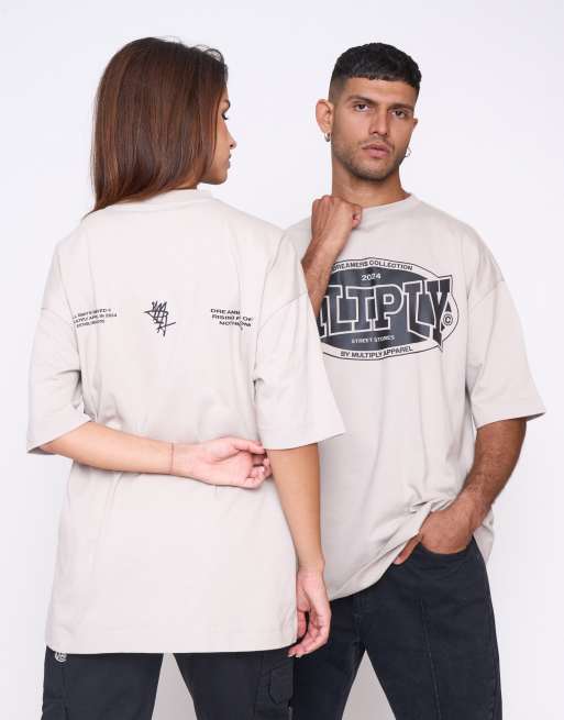 Multiply Apparel - Spirit - Oversized T-shirt in duifgrijs