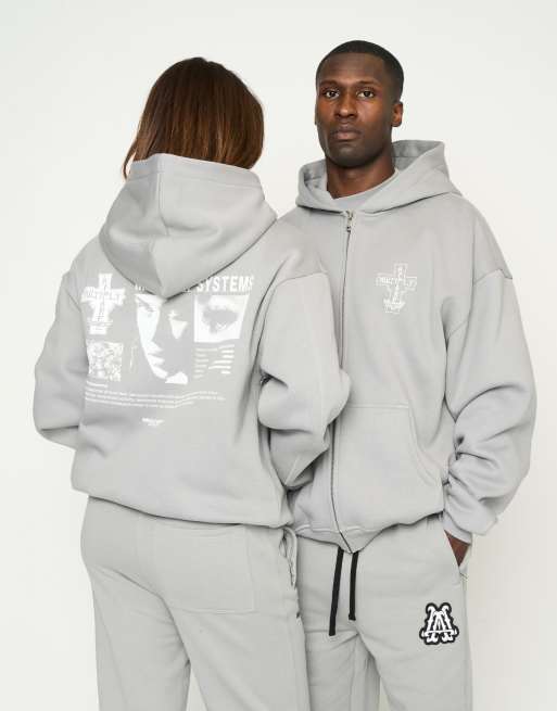 Multiply Apparel – Systems – Oversize-Kapuzenjacke in ultimativem Grau