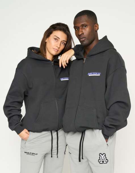 Multiply Apparel - Unity - Oversized hoodie met rits in zwarte soda - view 1