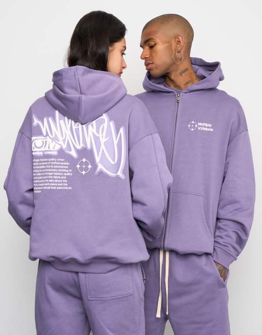 Multiply Apparel - Visionary - Sweat à capuche oversize à fermeture éclair - Cadet