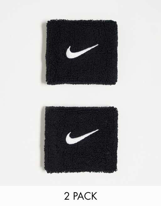 Muñequeras negras unisex con logo de Nike Training