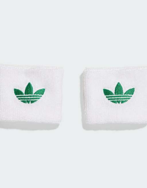 Muñequeras pequeñas blancas y verdes Tennis de adidas Originals