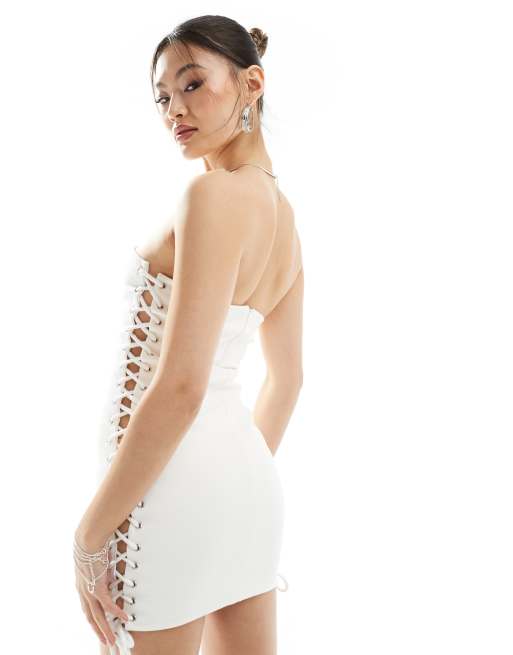 glitter lace-up sequins dress Elizabeth K GS3088 Prom Dress - Smoky Blue main image 0