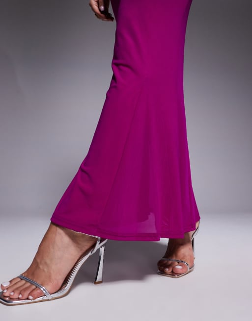 Murci – Ceriserosa maxikjol i mesh med bodycon-passform och fishtail-design, del av set, exklusivt hos ASOS, 4 av 5