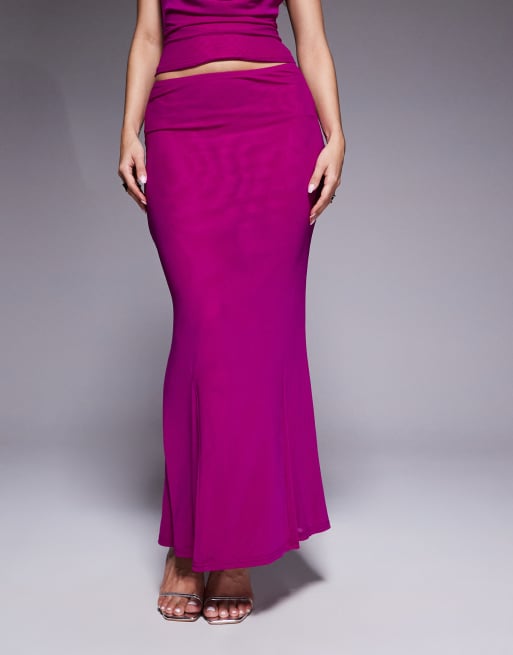Murci – Ceriserosa maxikjol i mesh med bodycon-passform och fishtail-design, del av set, exklusivt hos ASOS, 5 av 5