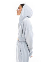 Weekday volume scuba zip through hoodie in grey melange