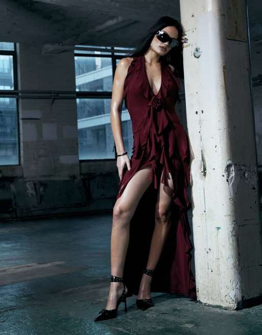 Deep red hot sale dress