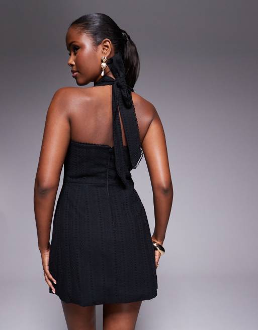 エムミーエメ Sleeve halter check mini onepiece Remi Halter Mini Dress - Yellow – Peppermayo US