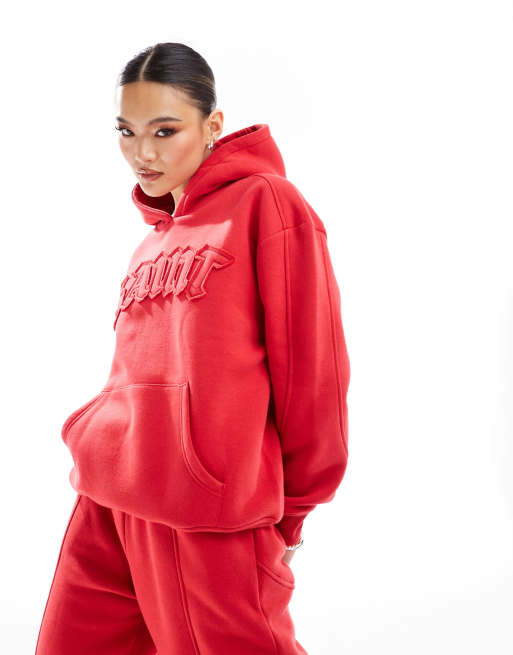 Murci Exclusive Oversize Kapuzenpullover in Rot mit Saint Motiv Kombiteil ASOS