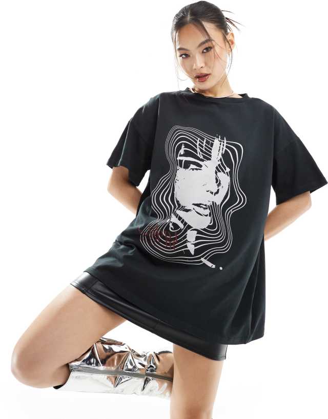 Murci - exclusive oversized motif t-shirt in black