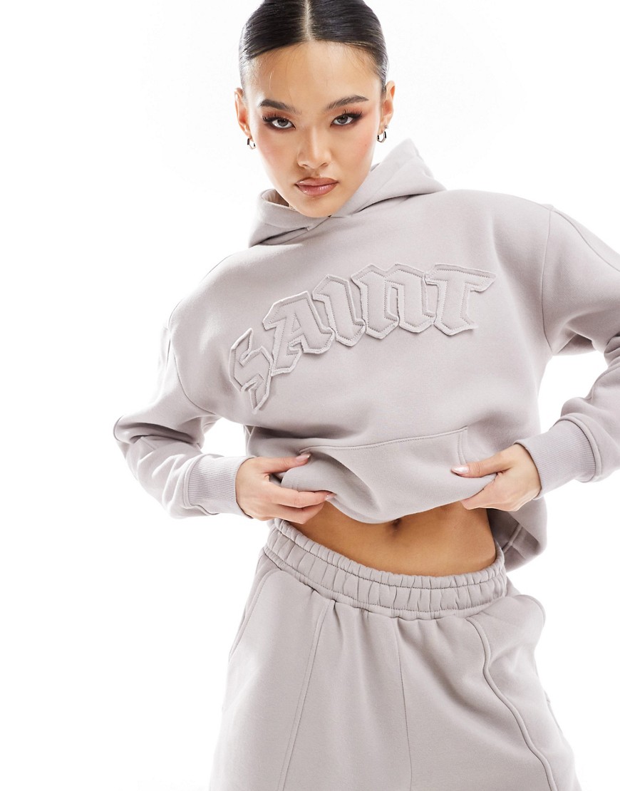 Murci Exclusive Oversized Saint Graphic Hoodie In Stone - Part Of A Set-neutral