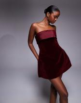 Murci exclusive satin trim velvet mini dress in black | ASOS